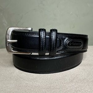 Columbia Goose Lake Black Leather Belt Silver Tone Buckle Men’s L/38-40